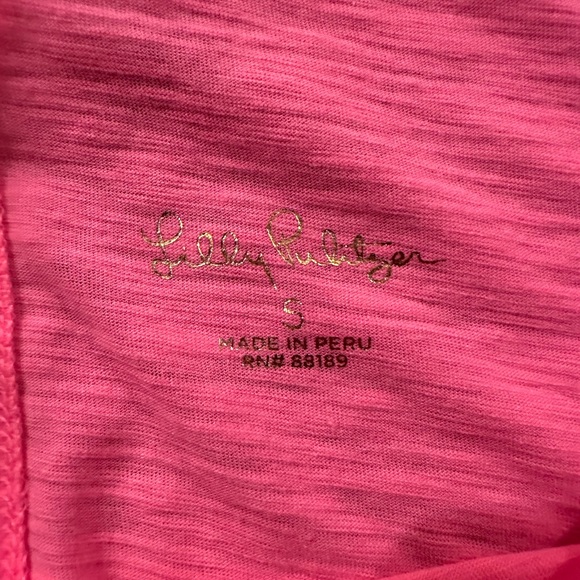 Lily Pulitzer hot pink, v ruffle tank - Picture 3 of 4